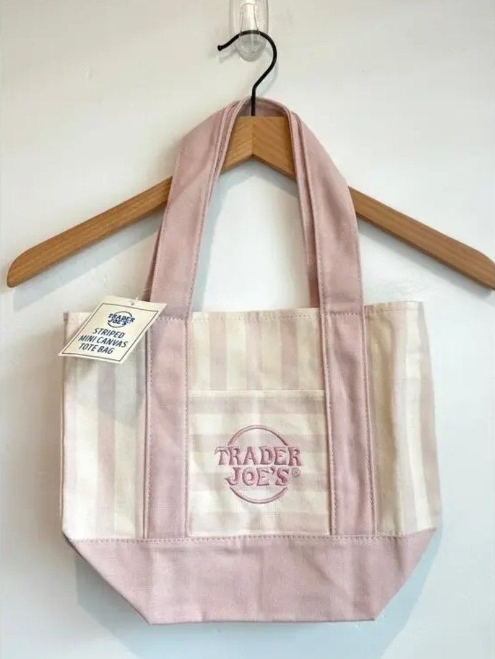 LAST SET! Trader Joe's Striped Mini Canvas Totes- Pastel Stripe- Limited Edition - Picture 4 of 11